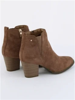 Escape Latte Faux Suede Ankle Boot -Cheap Drape Dresses Store 29436 3