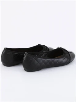 Krush Black Quilted Flat Shoe -Cheap Drape Dresses Store 29504 3