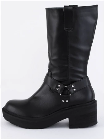 No Doubt Black Chunky Biker Boot 3 No Doubt Black Chunky Biker Boot - Image 3