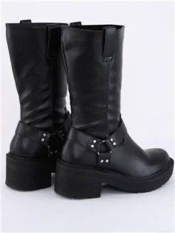 No Doubt Black Chunky Biker Boot 7 No Doubt Black Chunky Biker Boot -Cheap Drape Dresses Store 29568 3