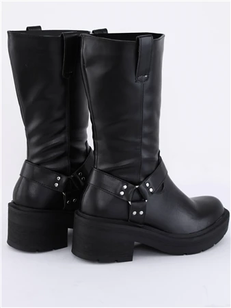 No Doubt Black Chunky Biker Boot 4 No Doubt Black Chunky Biker Boot - Image 4