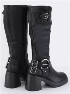 No Doubt Black Chunky Biker Calf Boot 7 No Doubt Black Chunky Biker Calf Boot -Cheap Drape Dresses Store 29578 3