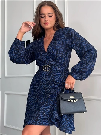 Girl In Mind Blue Tammy Print Long Sleeve Skater Mini Dress 1 Girl In Mind Blue Tammy Print Long Sleeve Skater Mini Dress