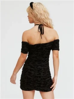 The Frolic Black Devour Ruched Mini Dress 7 The Frolic Black Devour Ruched Mini Dress -Cheap Drape Dresses Store 29617 3