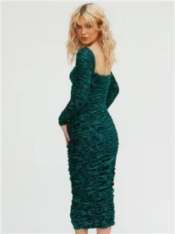 The Frolic Emerald Monroe Mesh Midi Dress 7 The Frolic Emerald Monroe Mesh Midi Dress -Cheap Drape Dresses Store 29618 3