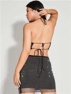 Saint Genies Black Diamonte Skirt -Cheap Drape Dresses Store 29663 3