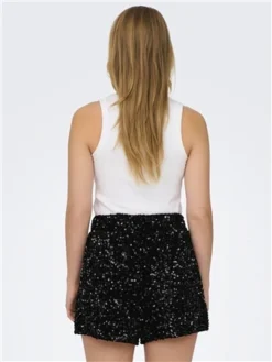 Only Black Confidence Sequins Shorts -Cheap Drape Dresses Store 29670 3