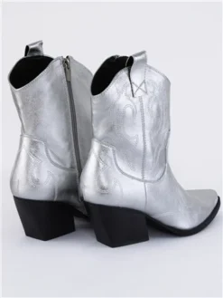 Krush Silver Cowboy Ankle Boot -Cheap Drape Dresses Store 29676 3