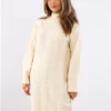 Dv8 Cream Cable Knit Jumper Dress