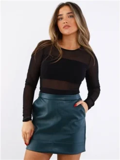 Veromoda Green / Ponderosa Pine Ida Short Coated Skirt